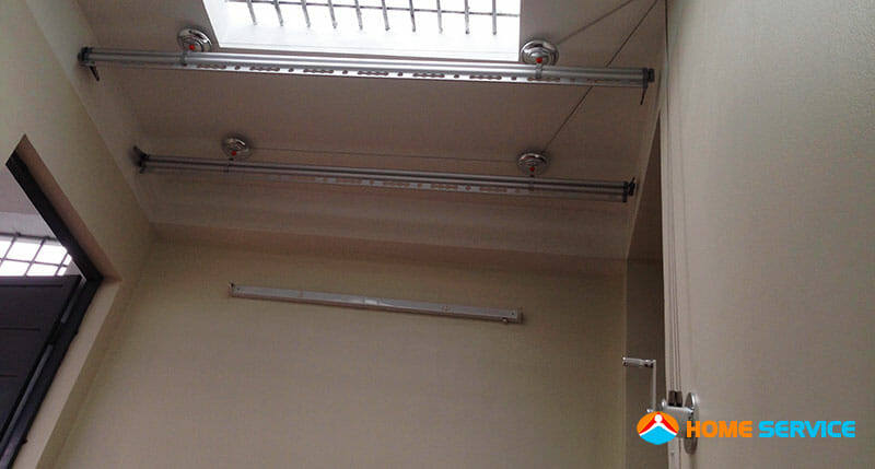 Lắp đặt giàn phơi thông minh sankaku 4 thanh phơi